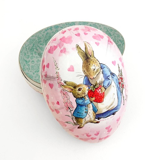 6" Peter Rabbit Strawberry Papier Mache Easter Egg Container ~ Germany